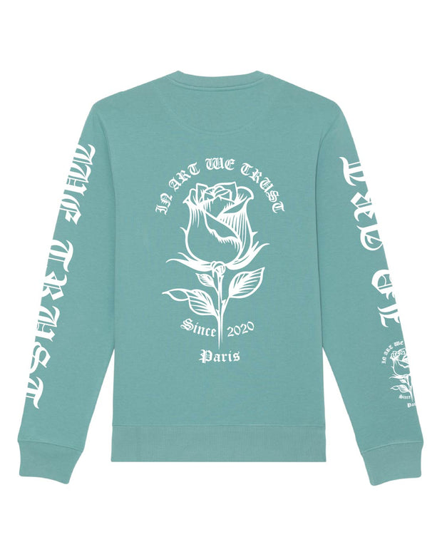 Full Rose Sweatshirt In Art We Trust Coton biologique XS Bleu Sarcelle