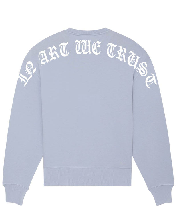 Arc Gothique Sweatshirt Oversize In Art We Trust Coton biologique XS Bleu Pastel