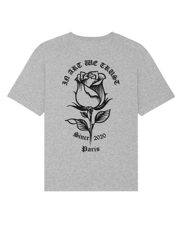 Rose Back Tee-Shirt In Art We Trust Coton biologique XS Gris