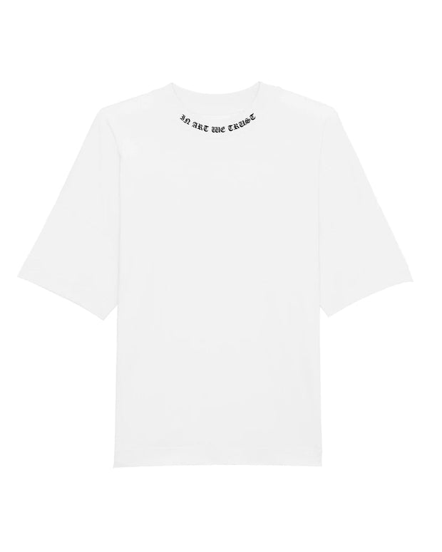 Tee-Shirt Col Épais Gothique In Art We Trust Coton biologique XS Blanc