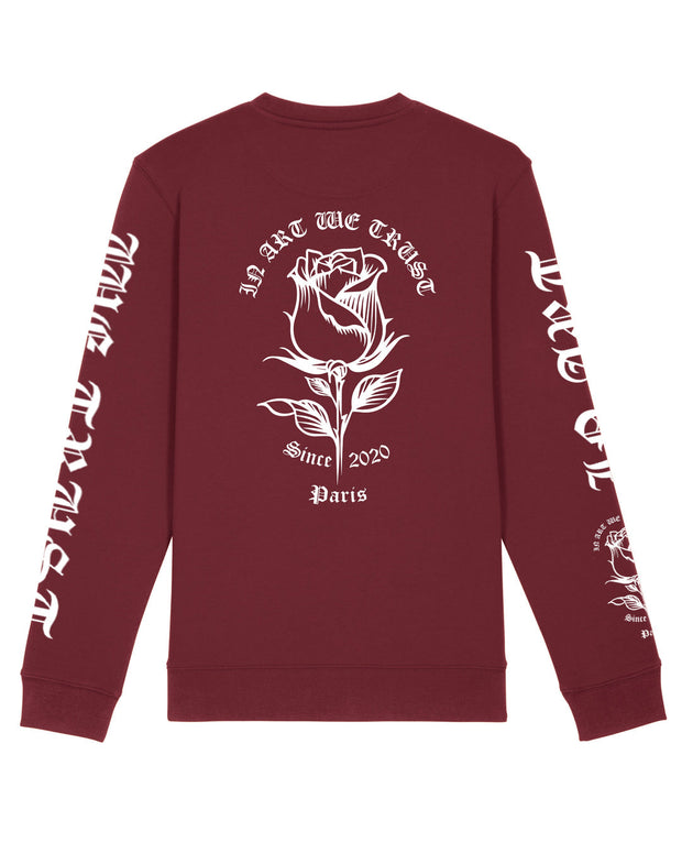 Full Rose Sweatshirt In Art We Trust Coton biologique XS Bordeaux