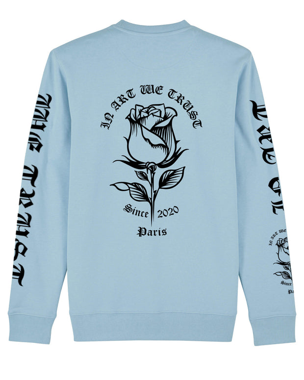 Full Rose Sweatshirt In Art We Trust Coton biologique XS Bleu Ciel