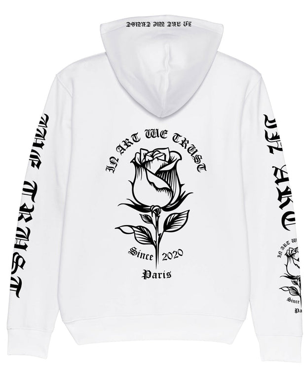 Full Rose Hoodie In Art We Trust Coton biologique XS Blanc