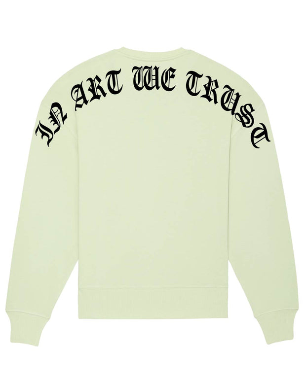 Arc Gothique Sweatshirt Oversize In Art We Trust Coton biologique XS Vert Pastel