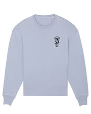 Simple Rose Sweatshirt Oversize In Art We Trust Coton biologique XS Bleu Pastel