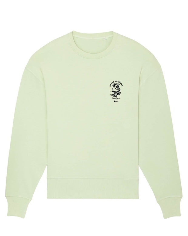 Simple Rose Sweatshirt Oversize In Art We Trust Coton biologique XS Vert Pastel