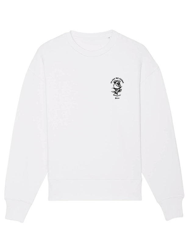 Simple Rose Sweatshirt Oversize In Art We Trust Coton biologique XS Blanc