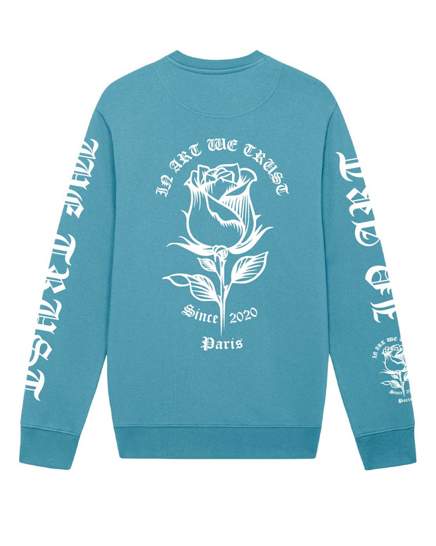 Full Rose Sweatshirt In Art We Trust Coton biologique XS Bleu Atlantic