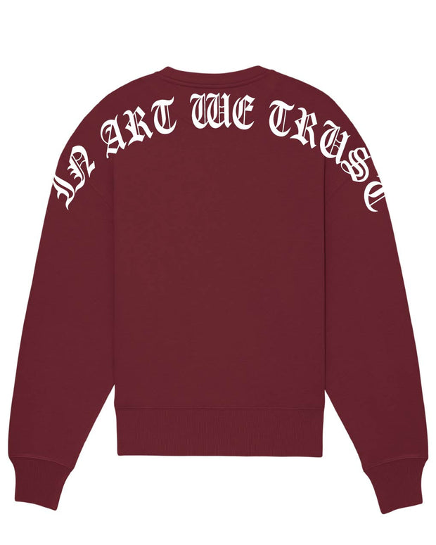 Arc Gothique Sweatshirt Oversize In Art We Trust Coton biologique XS Bordeaux