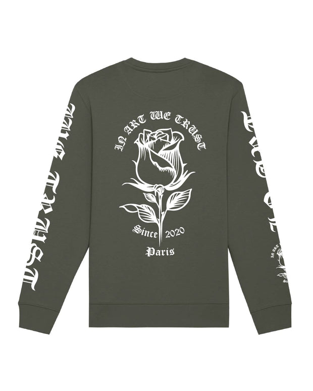 Full Rose Sweatshirt In Art We Trust Coton biologique XS Khaki