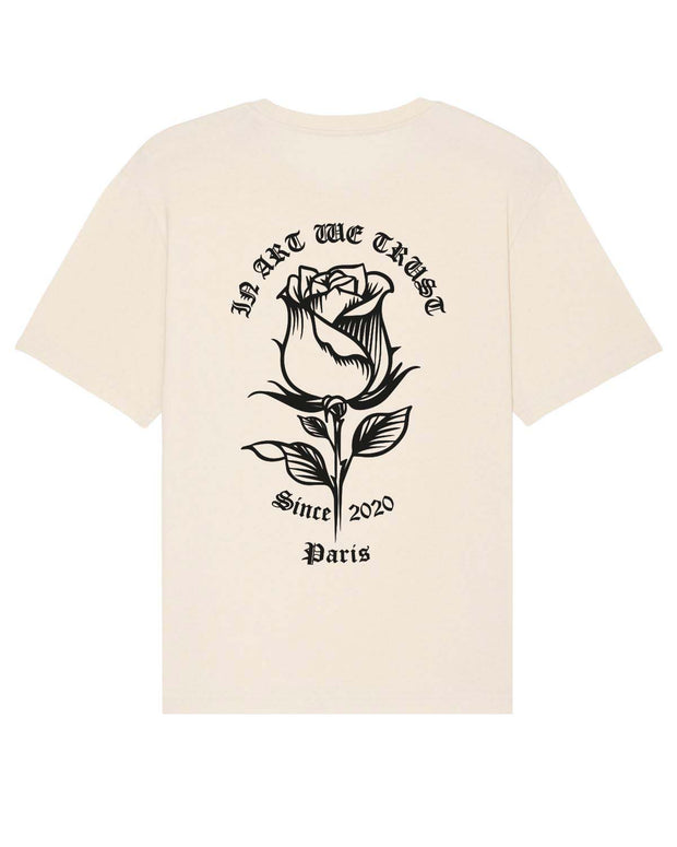 Rose Back Tee-Shirt In Art We Trust Coton biologique XS Crème