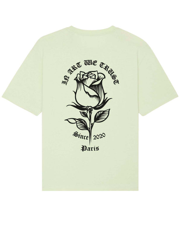 Rose Back Tee-Shirt In Art We Trust Coton biologique XS Vert Pastel