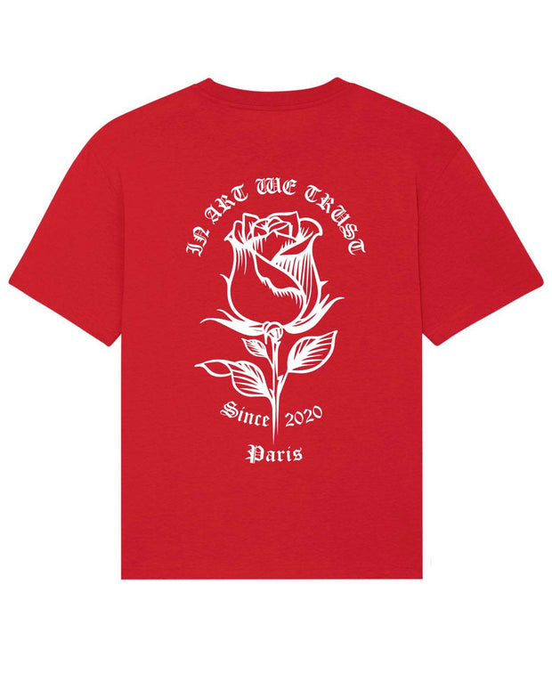 Rose Back Tee-Shirt In Art We Trust Coton biologique XS Rouge